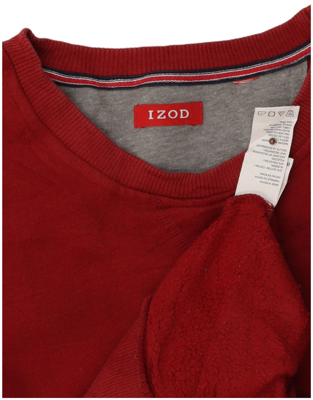 Izod Herren-Sweatshirt-Pullover, groß, rote Baumwolle