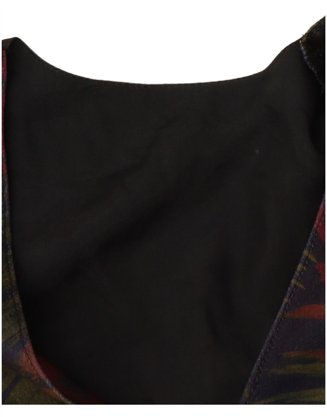 VINTAGE Damen Weste UK 12 Medium Marineblau geblümt