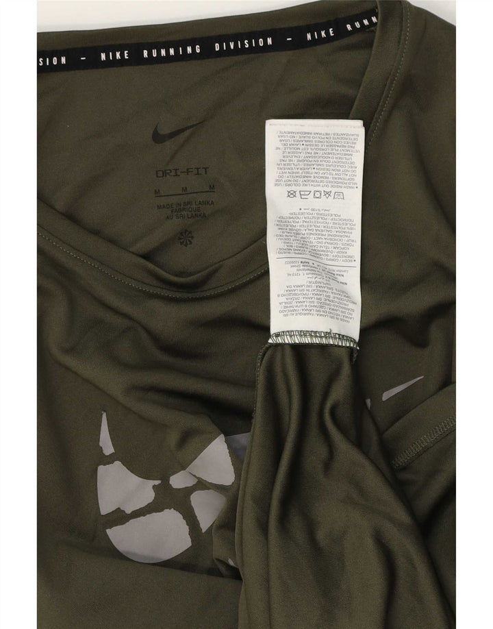 Nike Herren-Lauf-T-Shirt mit Grafik, mittelgrün, Polyester, Sport