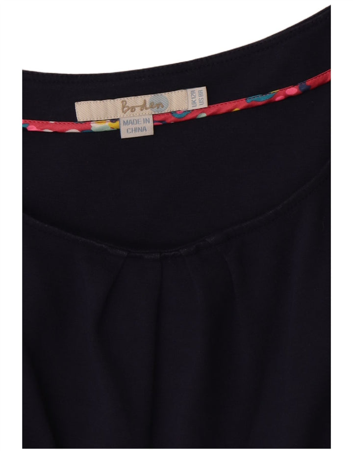 Boden Damen-A-Linien-Kleid aus Baumwolle, Größe M, Marineblau, UK 12