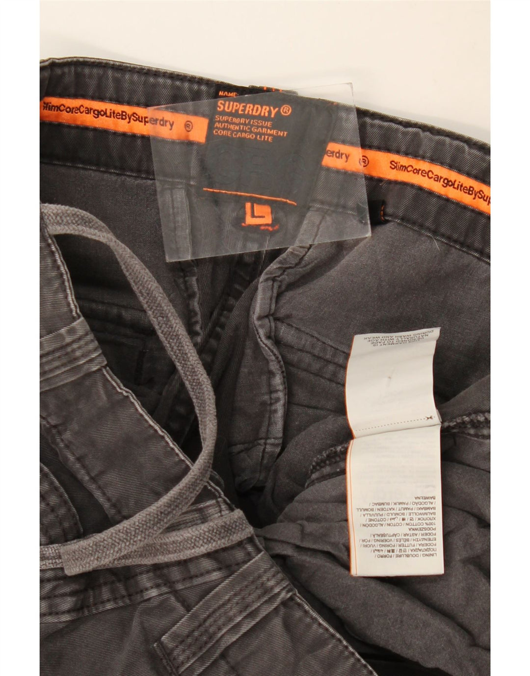 SUPERDRY Slim-Cargohose für Herren, Größe L, W36, L33, Grau, Baumwolle