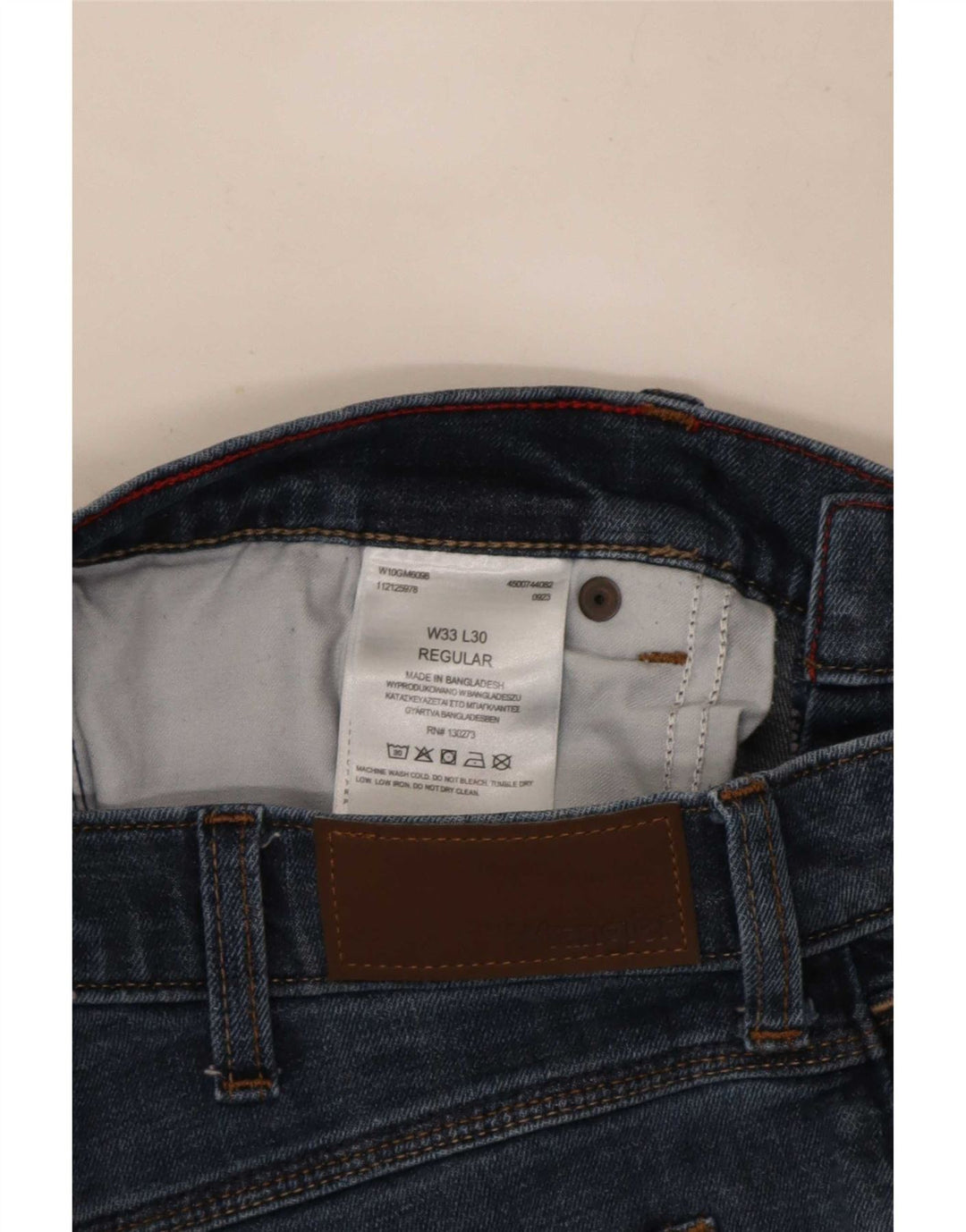 Wrangler Herren Regular Straight Jeans W33 L30 Blaue Baumwolle