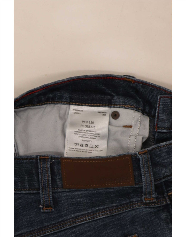 Wrangler Herren Regular Straight Jeans W33 L30 Blaue Baumwolle
