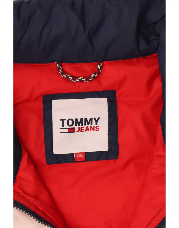 Tommy Hilfiger Herren Wattierte Jacke UK 44 2XL Blau Colourblock Polyamid
