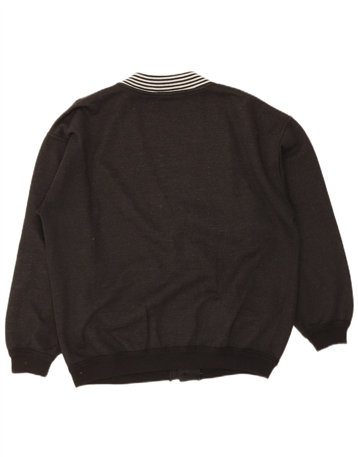 Vintage Herren-Cardigan mit Grafik, mittelschwarz