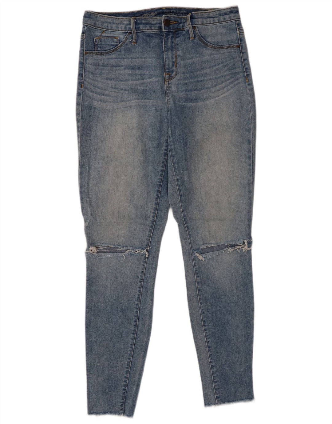 MOSSIMO Damen Distressed High Rise Jegging Jeans US 6 Medium W28 L28 Blau