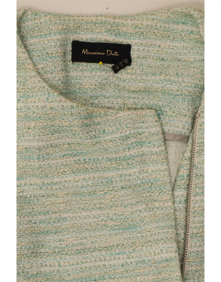 Massimo Dutti Damen-Blazerjacke mit durchgehendem Reißverschluss, EU 38, klein, grün meliert