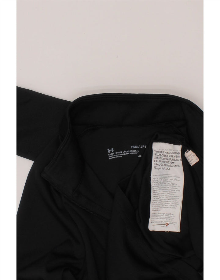 UNDER ARMOUR Jungen Heat Gear Pullover-Trainingsanzug-Oberteil, 7–8 Jahre, Größe S, Schwarz