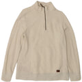 L.L.Bean Damen Oversized Zip-Neck Sweatshirt Pullover UK 10 Small Weiß