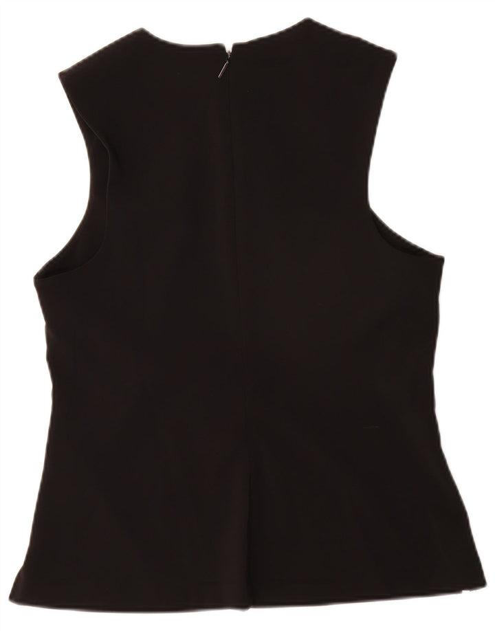 Calvin Klein Damen ärmelloses Blusenoberteil IT 40 Small Schwarz Polyester