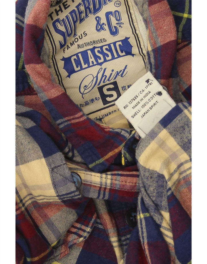 Superdry Herren-Flanellhemd, klein, mehrfarbig, kariert, Baumwolle