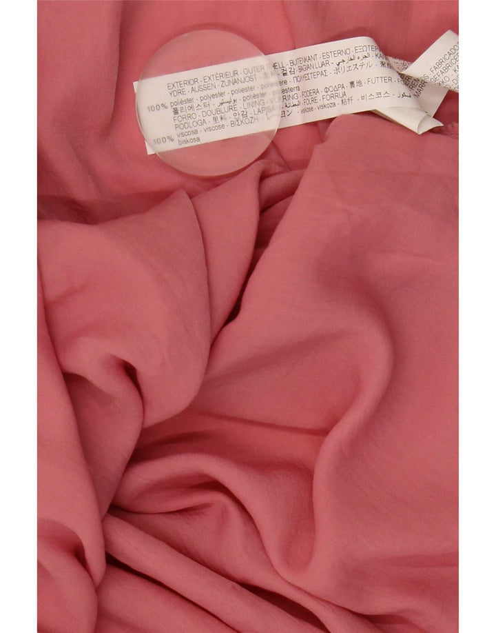 Zara Damen Maxi-Neckholder-Kleid UK 12 Mittelrosa Polyester