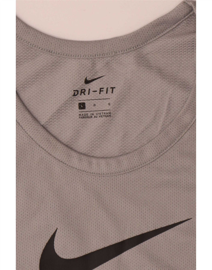 Nike Herren Dri Fit Grafik-Weste-Oberteil, großes graues Polyester