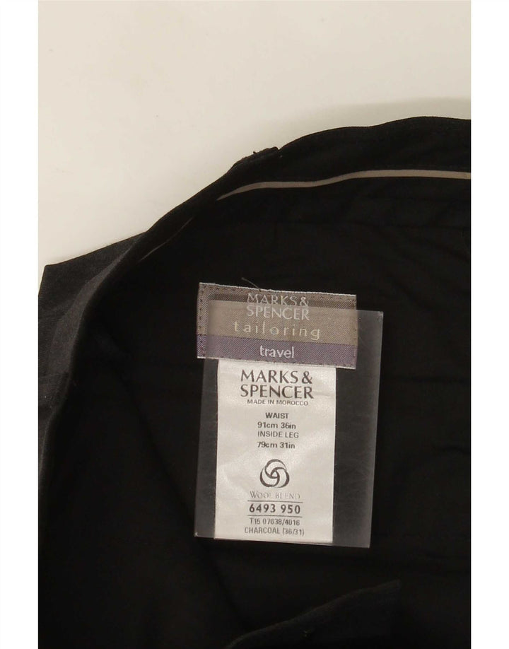 Maßgeschneiderte Herren-Anzughose von Marks & Spencer, W36 L31, grau, Polyester