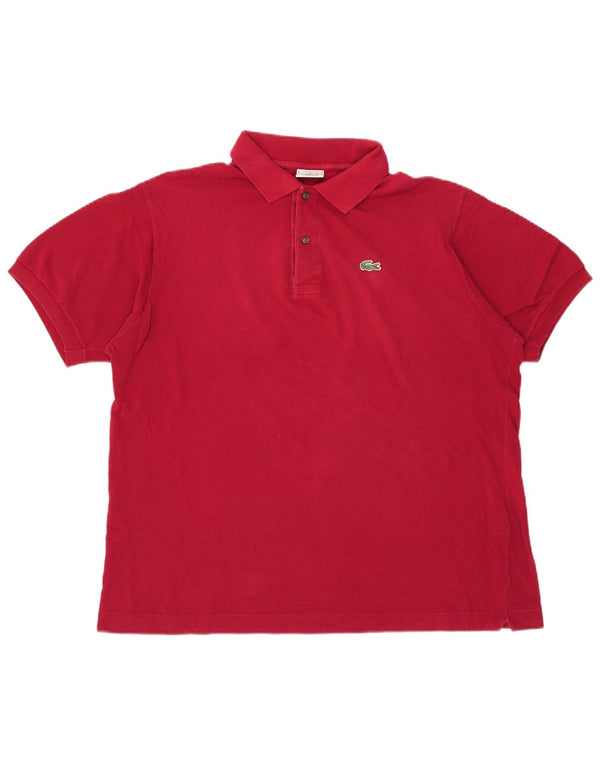 Lacoste Herren Poloshirt Größe 6 XL Burgunderrote Baumwolle