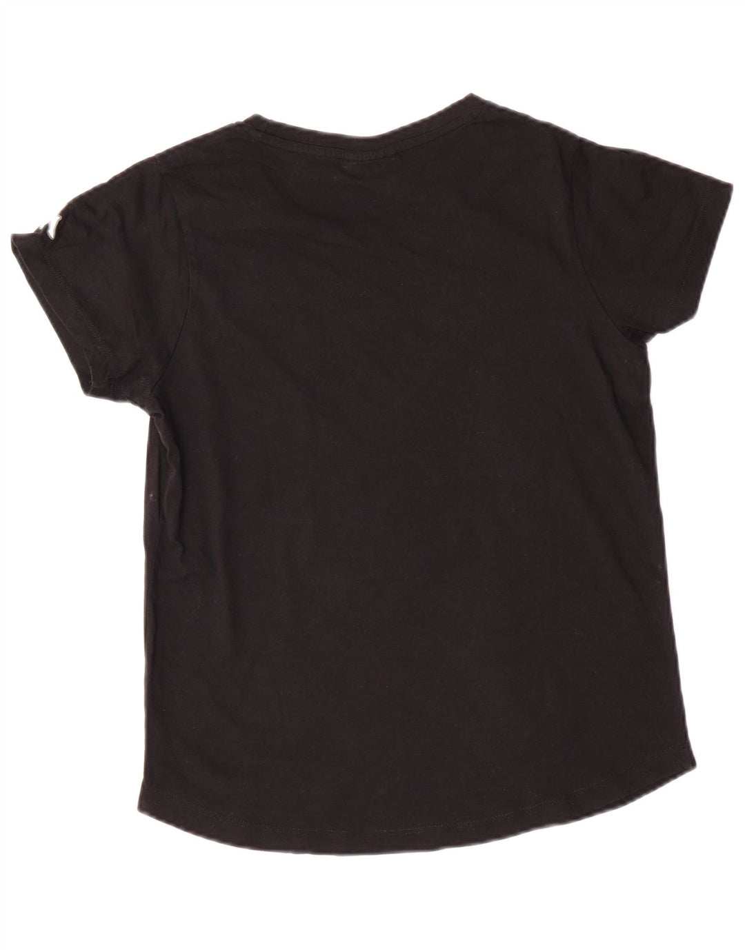 KAPPA Damen Grafik-T-Shirt Top UK 10 Small Schwarz Baumwolle
