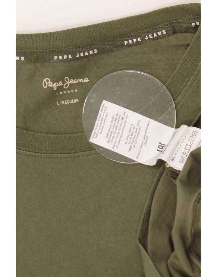 PEPE Jeans Herren-T-Shirt, normal, groß, Khaki, Baumwolle