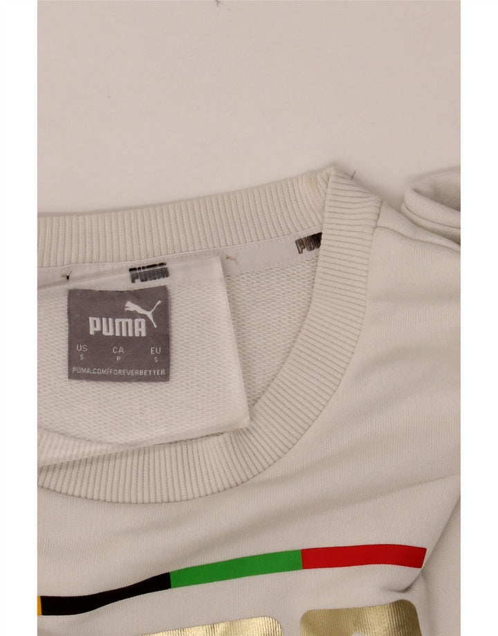 PUMA Mens Graphic Sweatshirt Jumper Small White