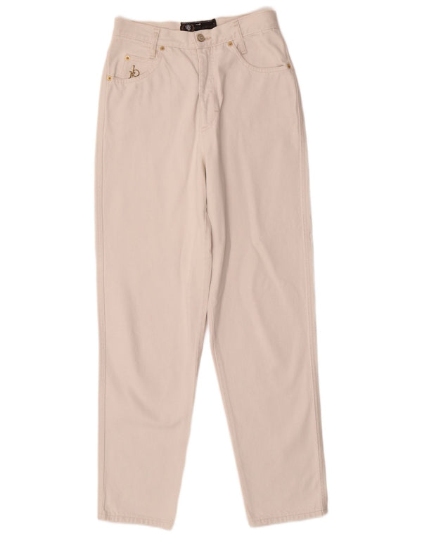 Roccobarocco Damen High Waist Tapered Jeans W24 L29 Weiß