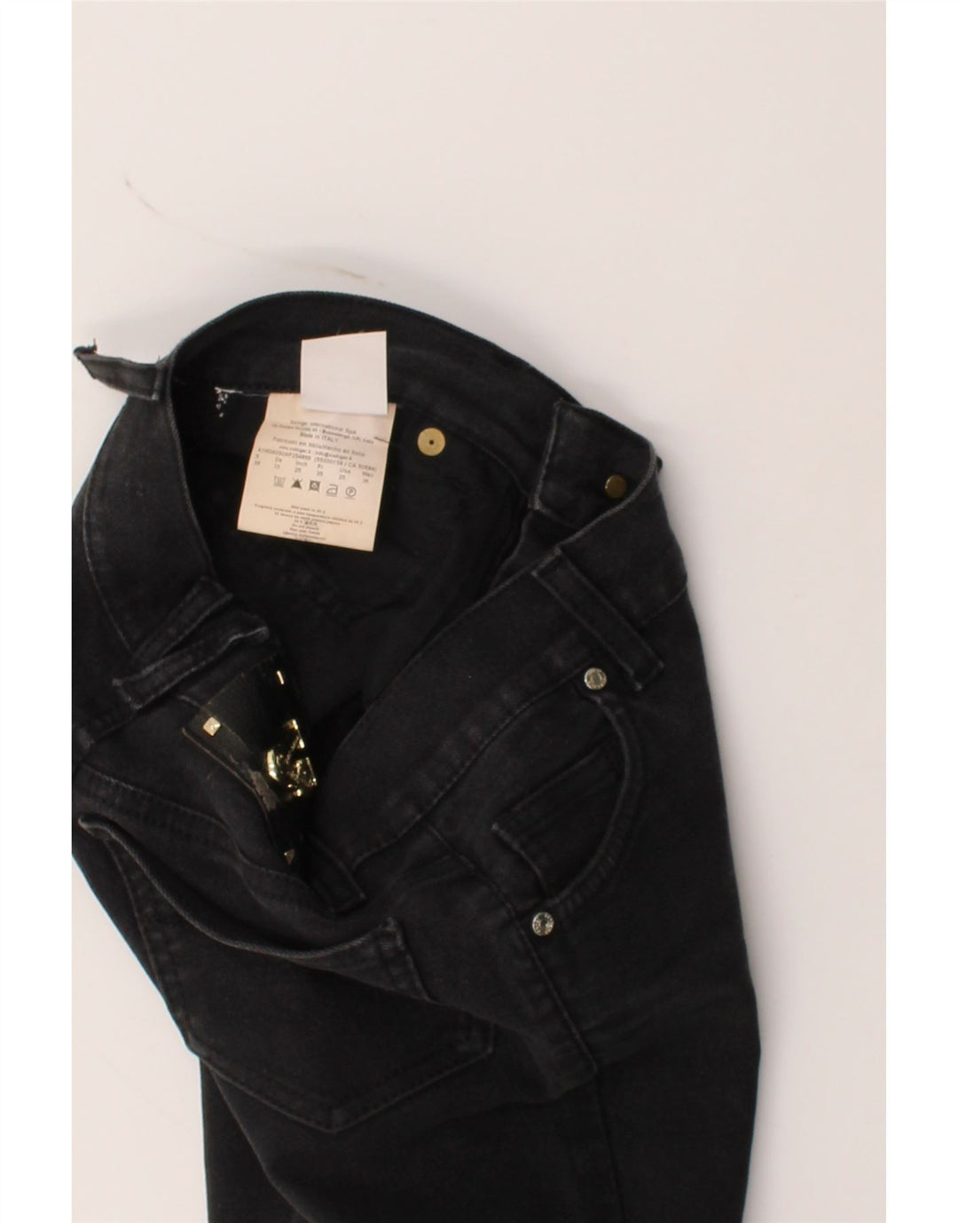 VERSACE Womens Slim Jeans W25 L28 Black Cotton Vintage Versace and Second-Hand Versace from Messina Hembry 