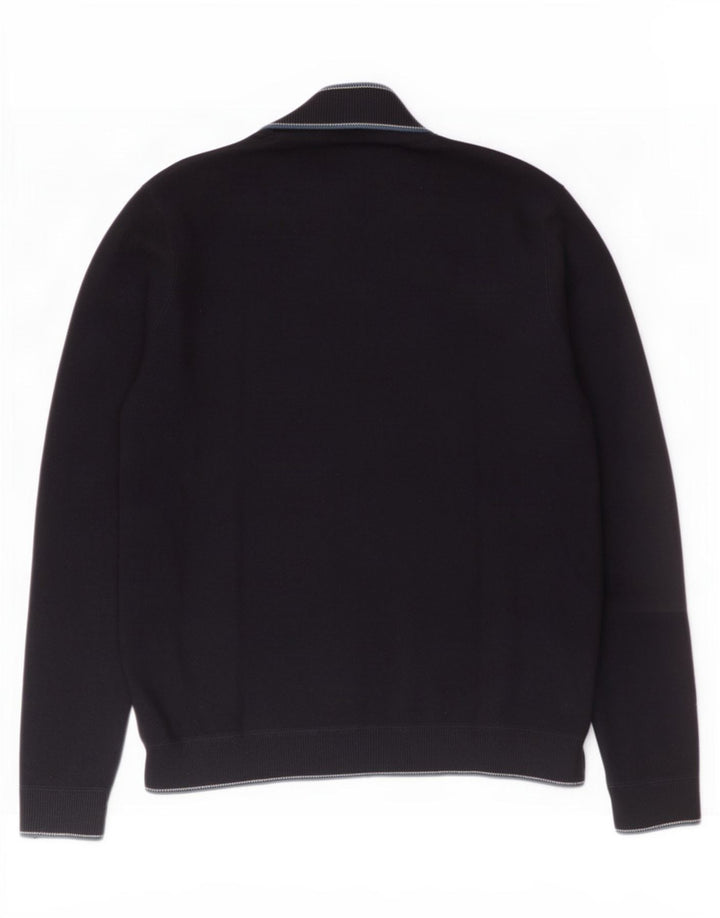Ted Baker Herren-Strickjacke, Größe 4, groß, marineblaues Polyamid