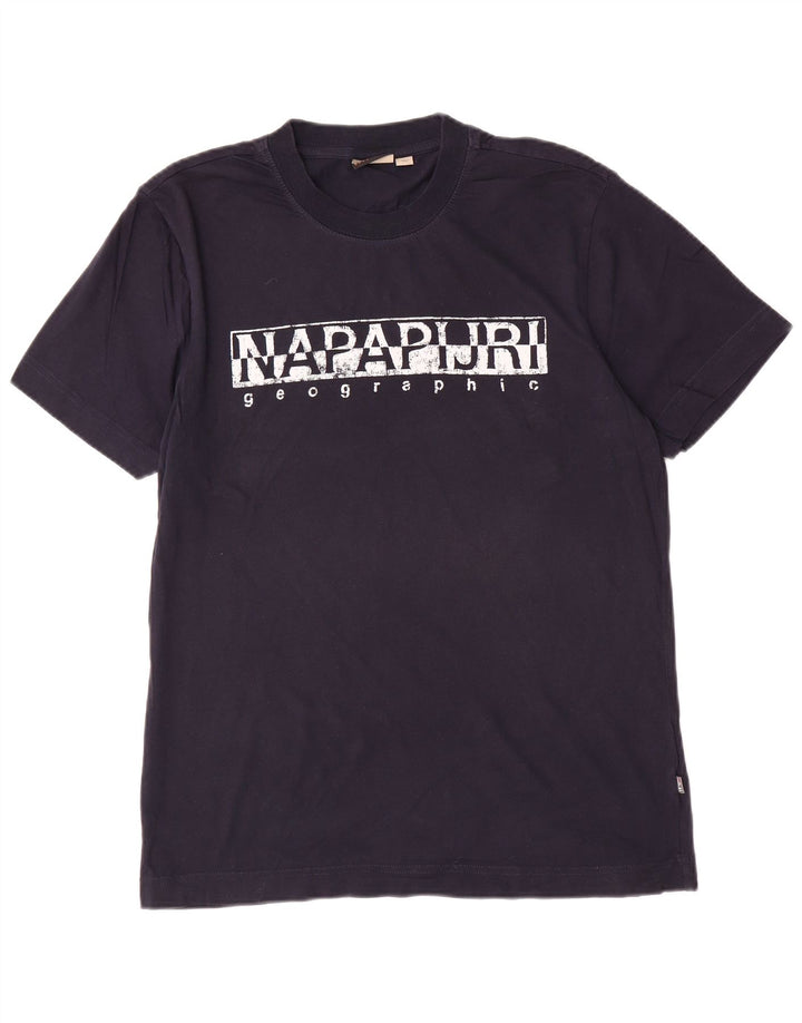 Napapijri Herren-T-Shirt mit Grafik, mittelgroß, Marineblau