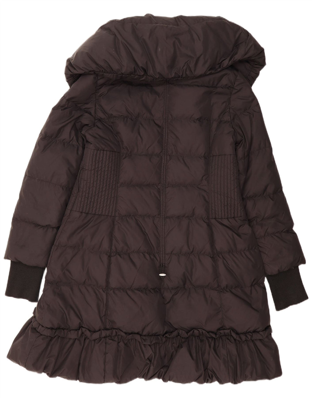 Karen Millen Damen Wattierter Mantel UK 14 Large Schwarz Polyamid