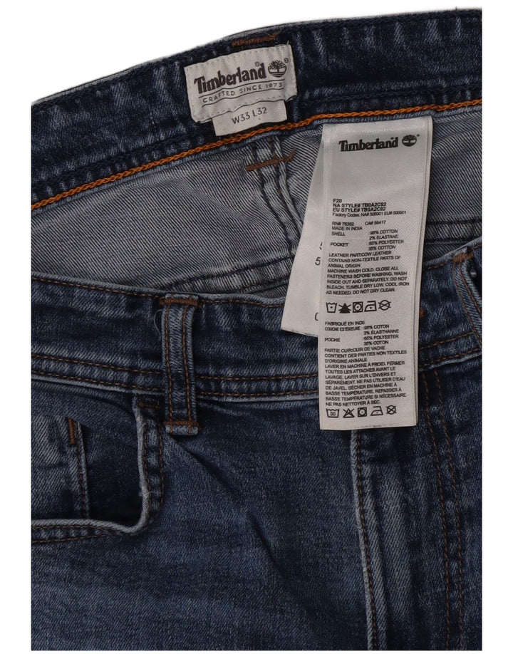 Timberland Herren Slim Jeans W33 L32 Blaue Baumwolle