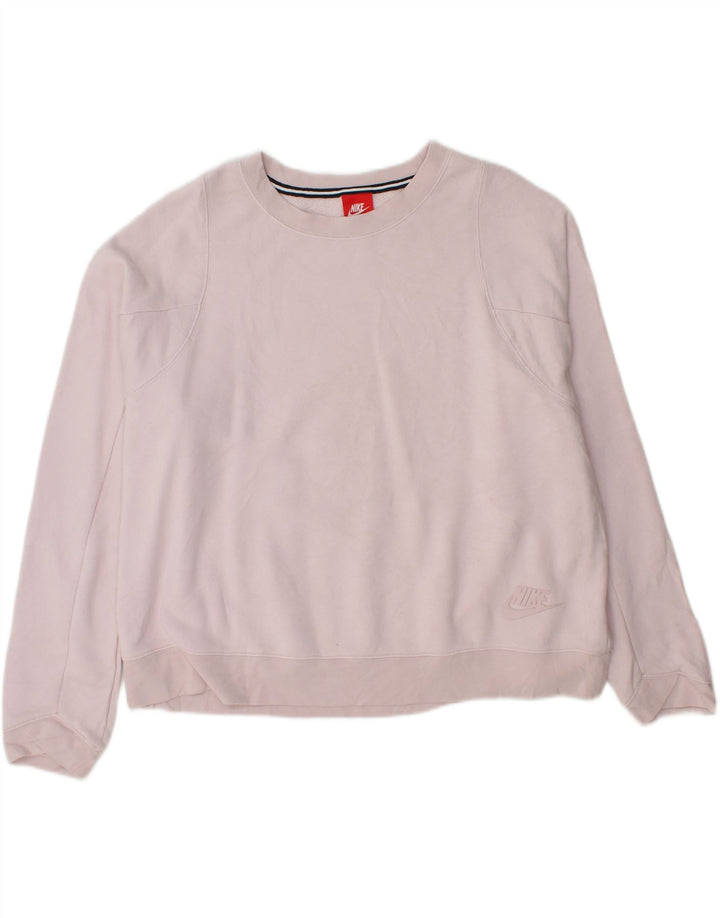 NIKE Womens Oversized Sweatshirt Jumper UK 16 Large Pink Cotton Vintage Nike and Second-Hand Nike from Messina Hembry 