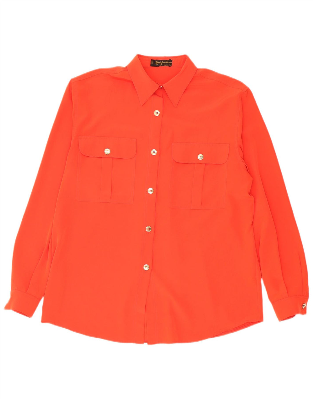 Mario Pucci Cecconi Damen Übergroße Hemdbluse IT 42 Mittelorange