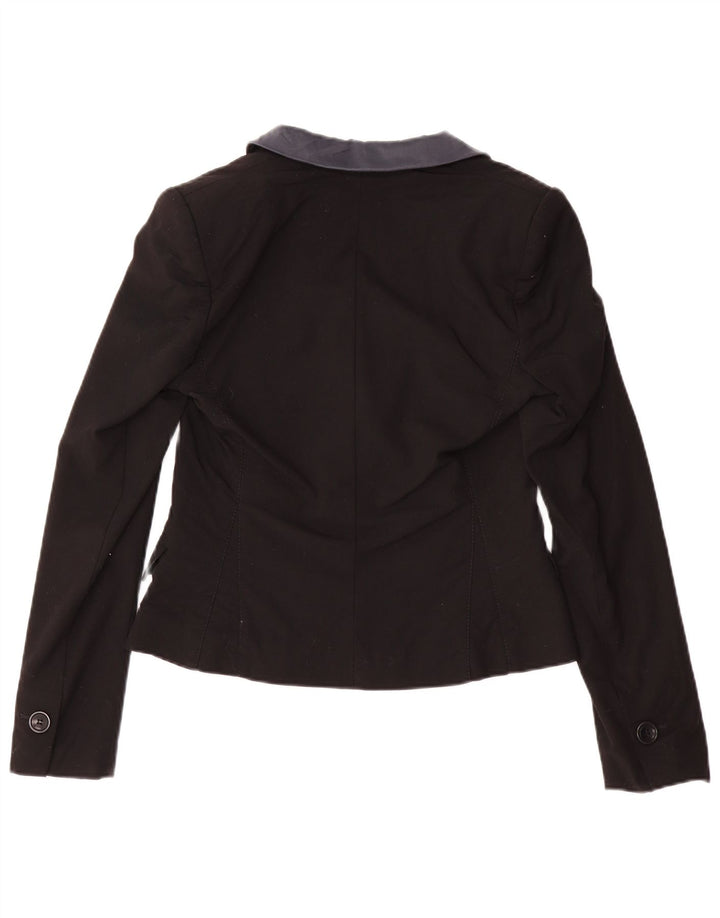 Karen Millen Damen 1-Knopf-Blazerjacke UK 10 Small Schwarze Wolle