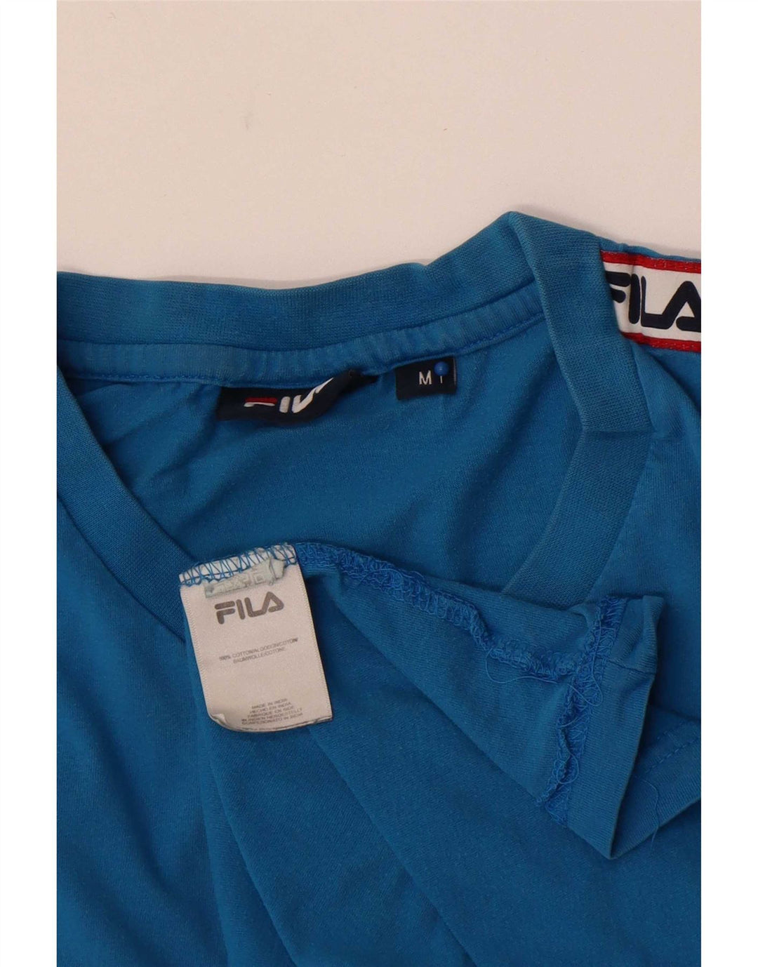 Fila Herren Grafik-T-Shirt-Oberteil aus mittelblauer Baumwolle