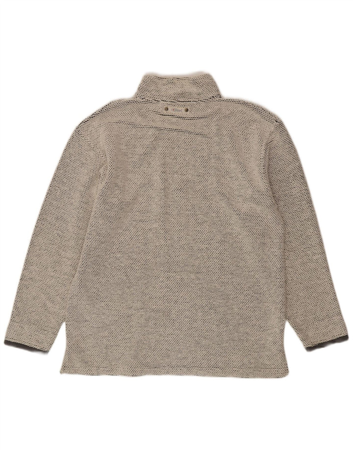 WEIRD FISH Herren-Sweatshirt mit Reißverschluss am Hals, groß, aus grauer Baumwolle