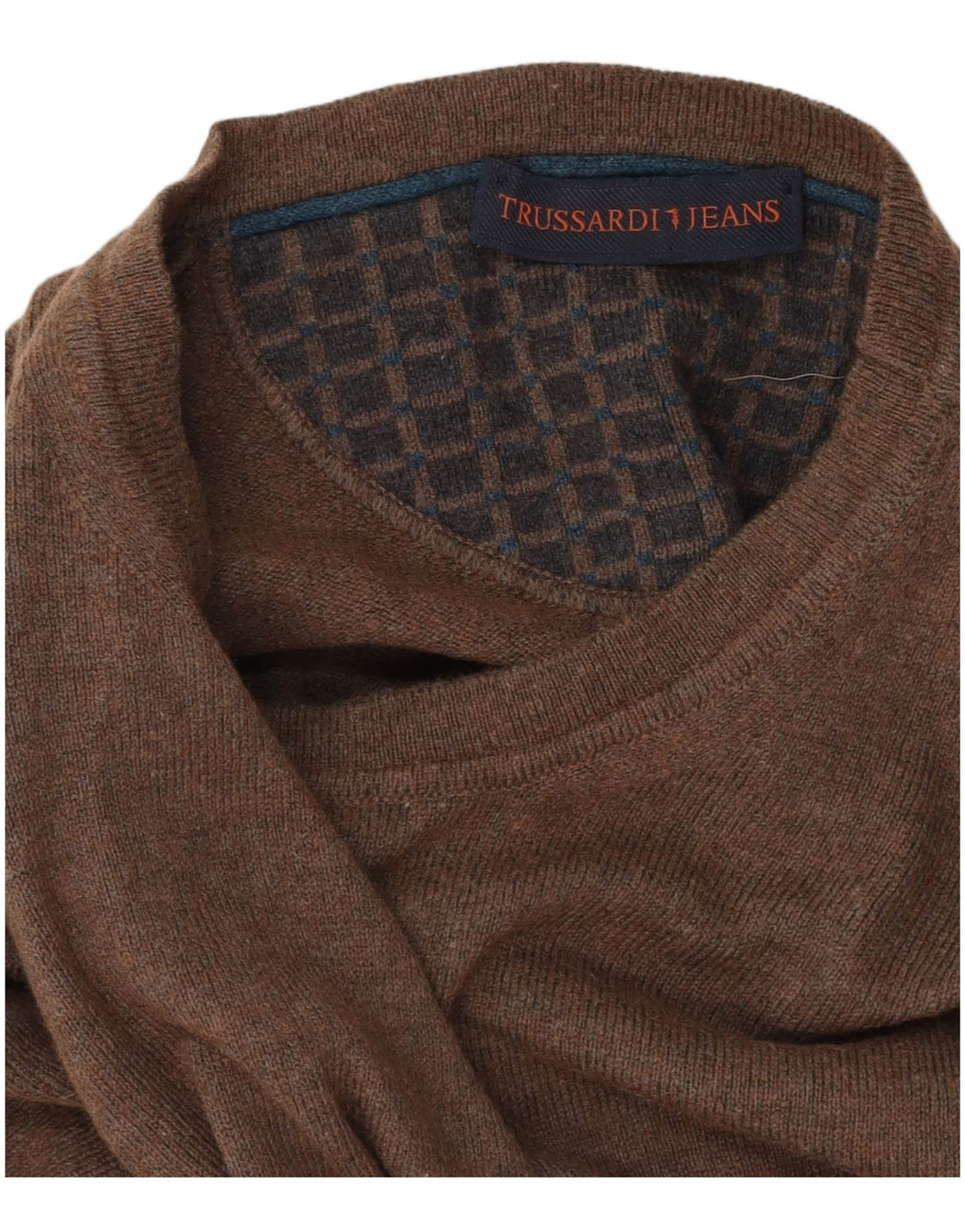 Trussardi Jeans Herren Pullover mit Rundhalsausschnitt Mittelbraun