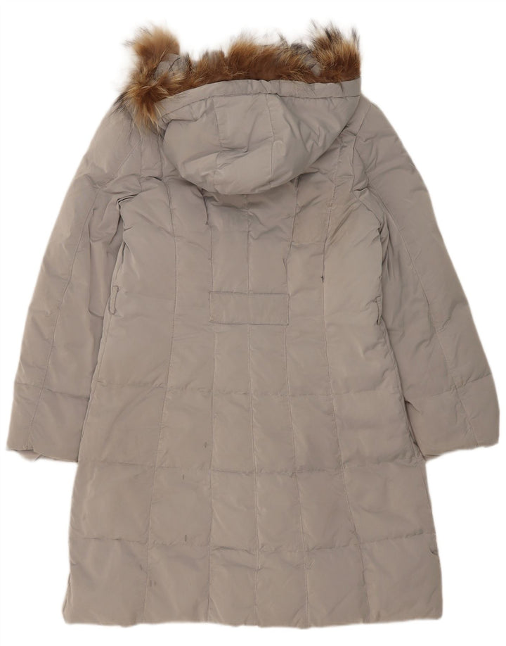 Sergio Tacchini Wattierter Damenmantel mit Kapuze IT 48 XL Graues Polyester