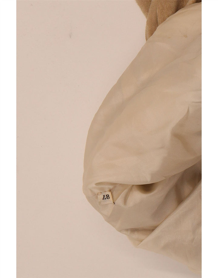 Vintage Damen Wildleder Bomberjacke IT 48 XL Beige