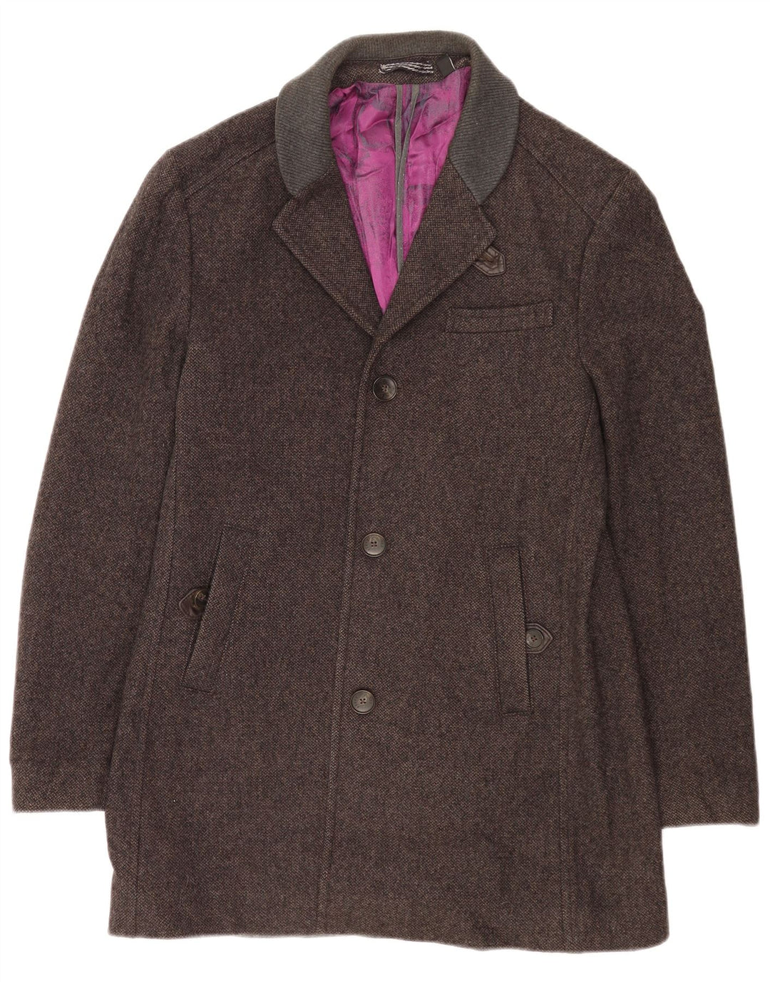 Ted Baker Herrenmantel, Größe 4, große graue Wolle