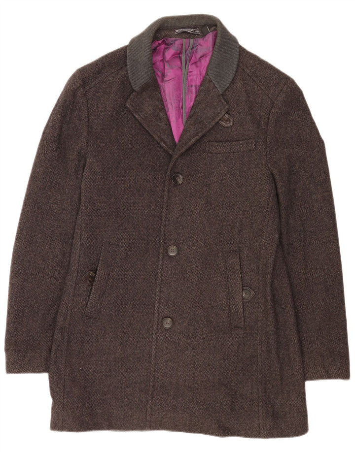 Ted Baker Herrenmantel, Größe 4, große graue Wolle
