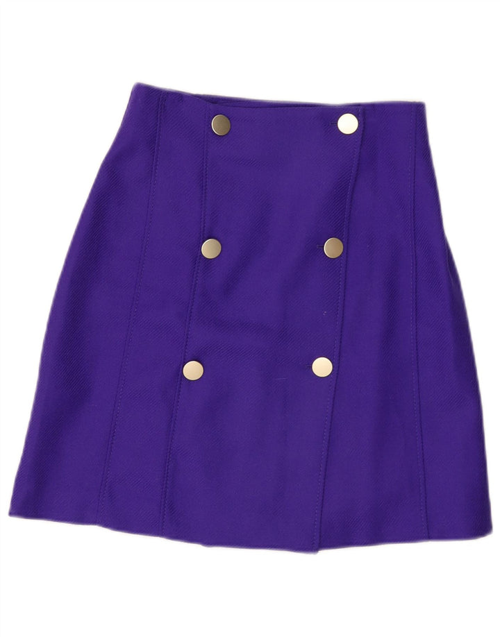 Massimo Dutti Damen A-Linienrock EU 38 Small W28 Lila Viskose