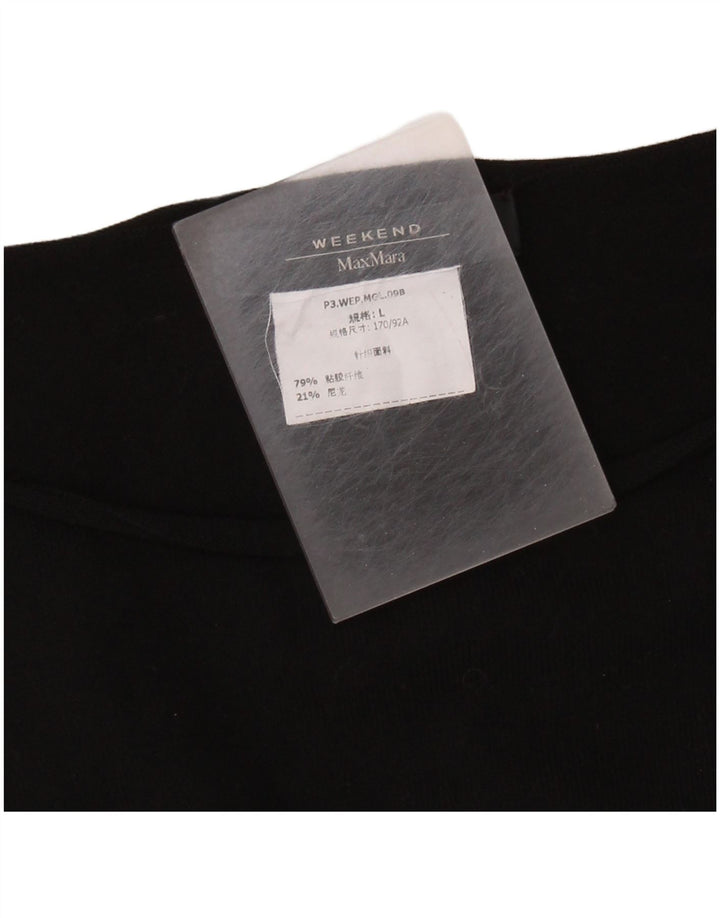 MAX MARA Damen-Wochenende-Pullover mit U-Boot-Ausschnitt, UK 16, Größe L, Schwarz