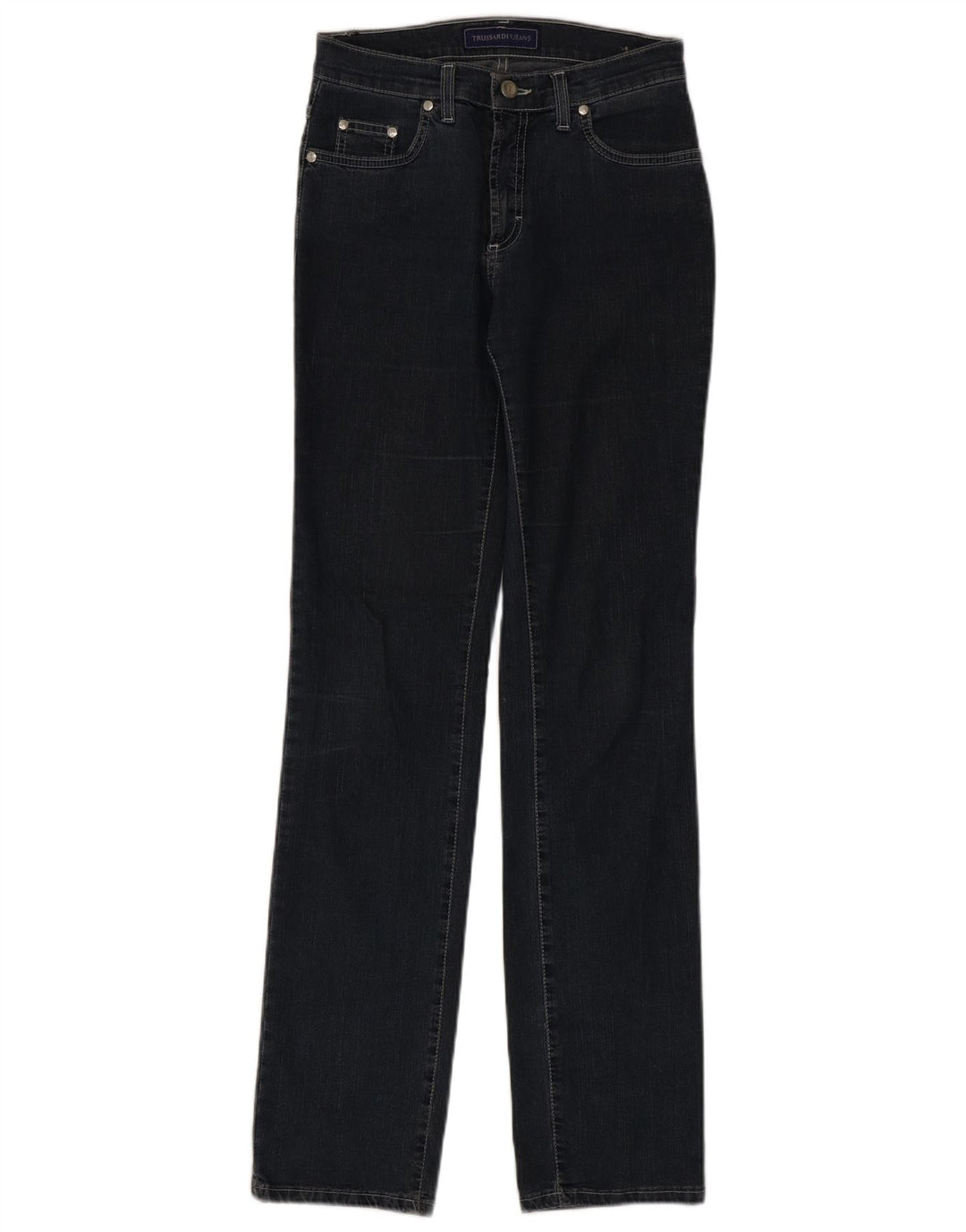 Trussardi Damen Straight Jeans W26 L33 Marineblaue Baumwolle