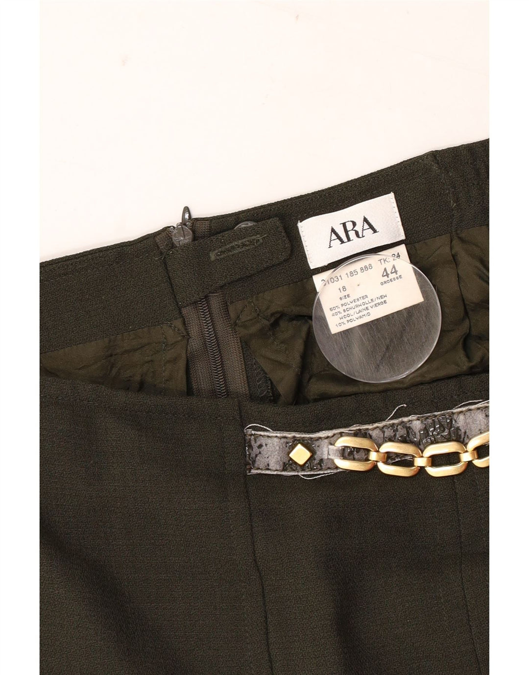 ARA Damen gerader Rock UK 18 XL W34 Khaki Polyester