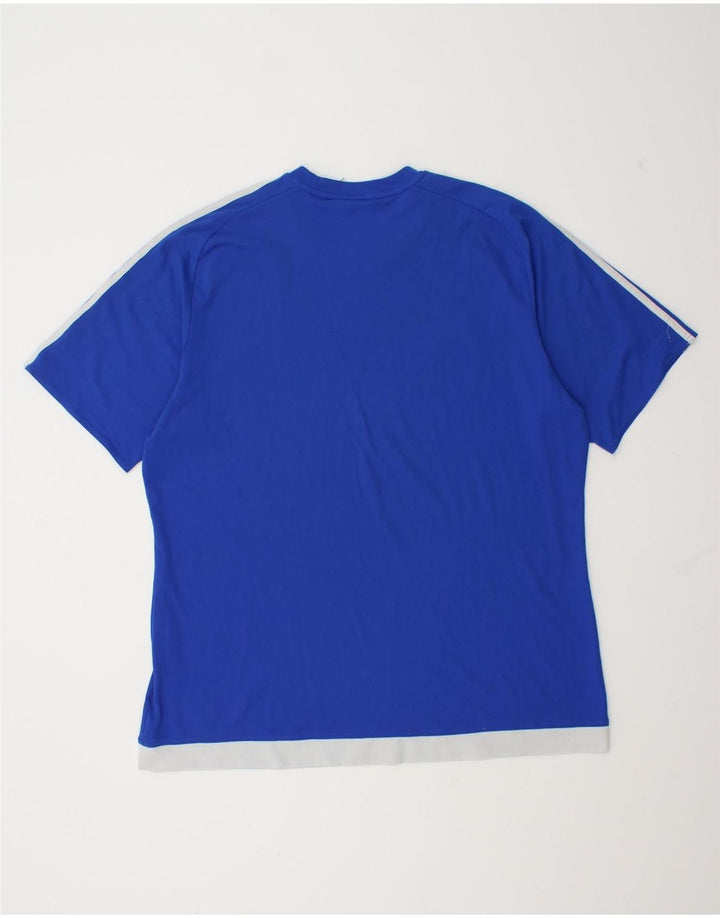 Adidas Herren Climalite T-Shirt Top XL Blau Colourblock Polyester