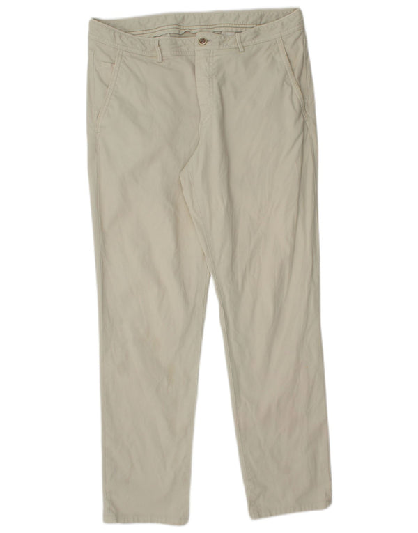 Massimo Dutti Herren gerade Chinohose EU 44 Large W34 L29 Beige Baumwolle