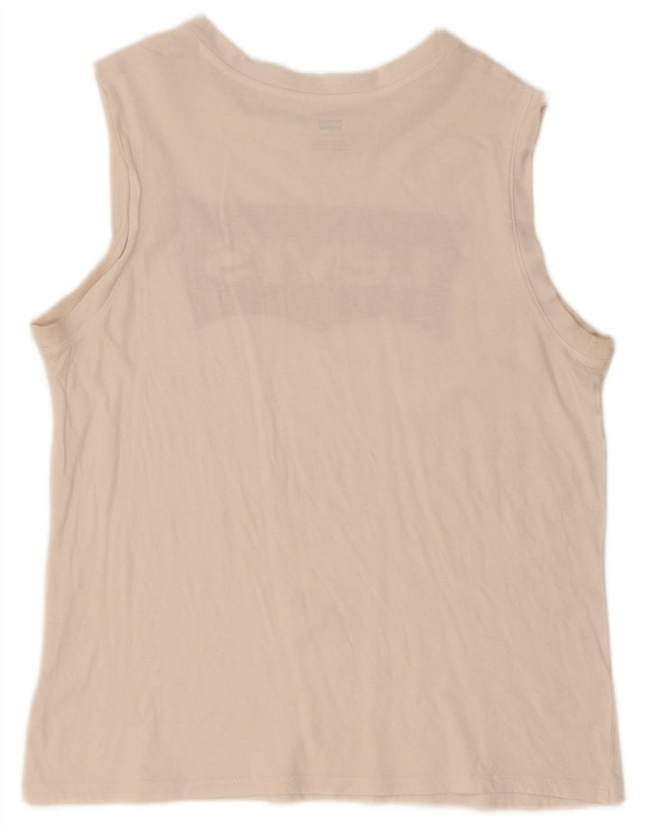Levi's Damen Graphic Vest Top UK 14 Medium Off White