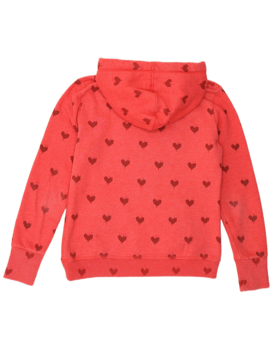 SUPERDRY Damen-Kapuzenpullover mit Grafik, UK 14, mittleres rotes Herz