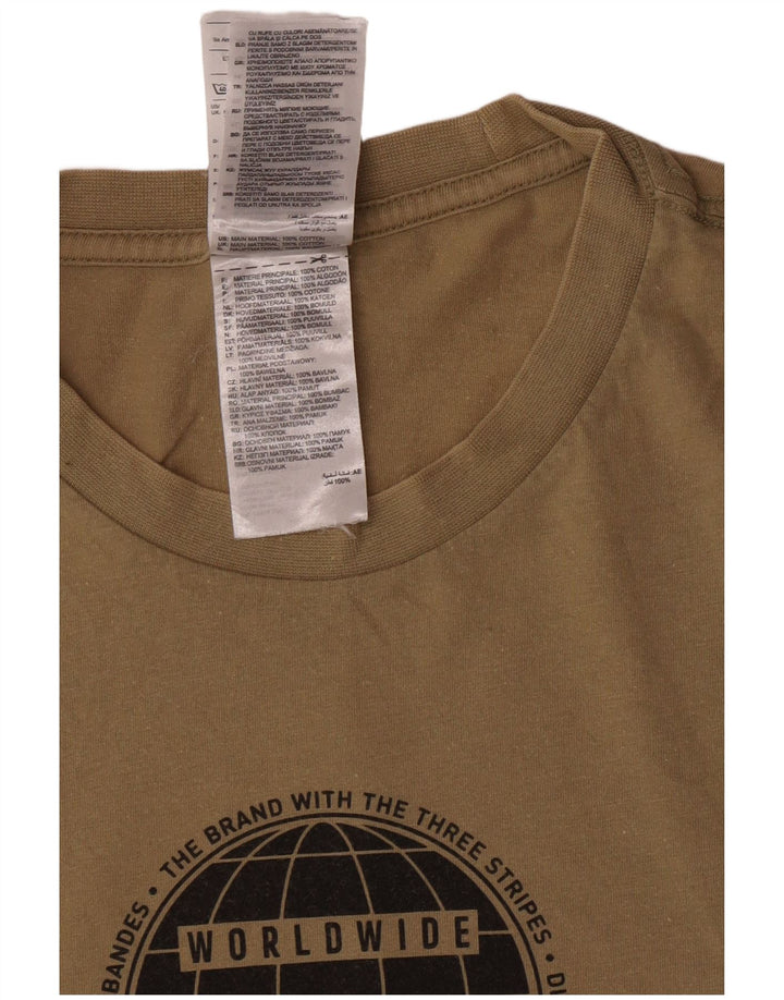 Adidas Herren Regular Graphic T-Shirt Top Small Khaki Baumwolle