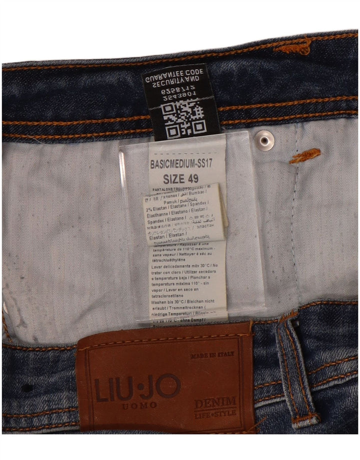 Liu Jo Herren Regular Slim Jeans IT 49 Medium W34 L25 Blaue Baumwolle
