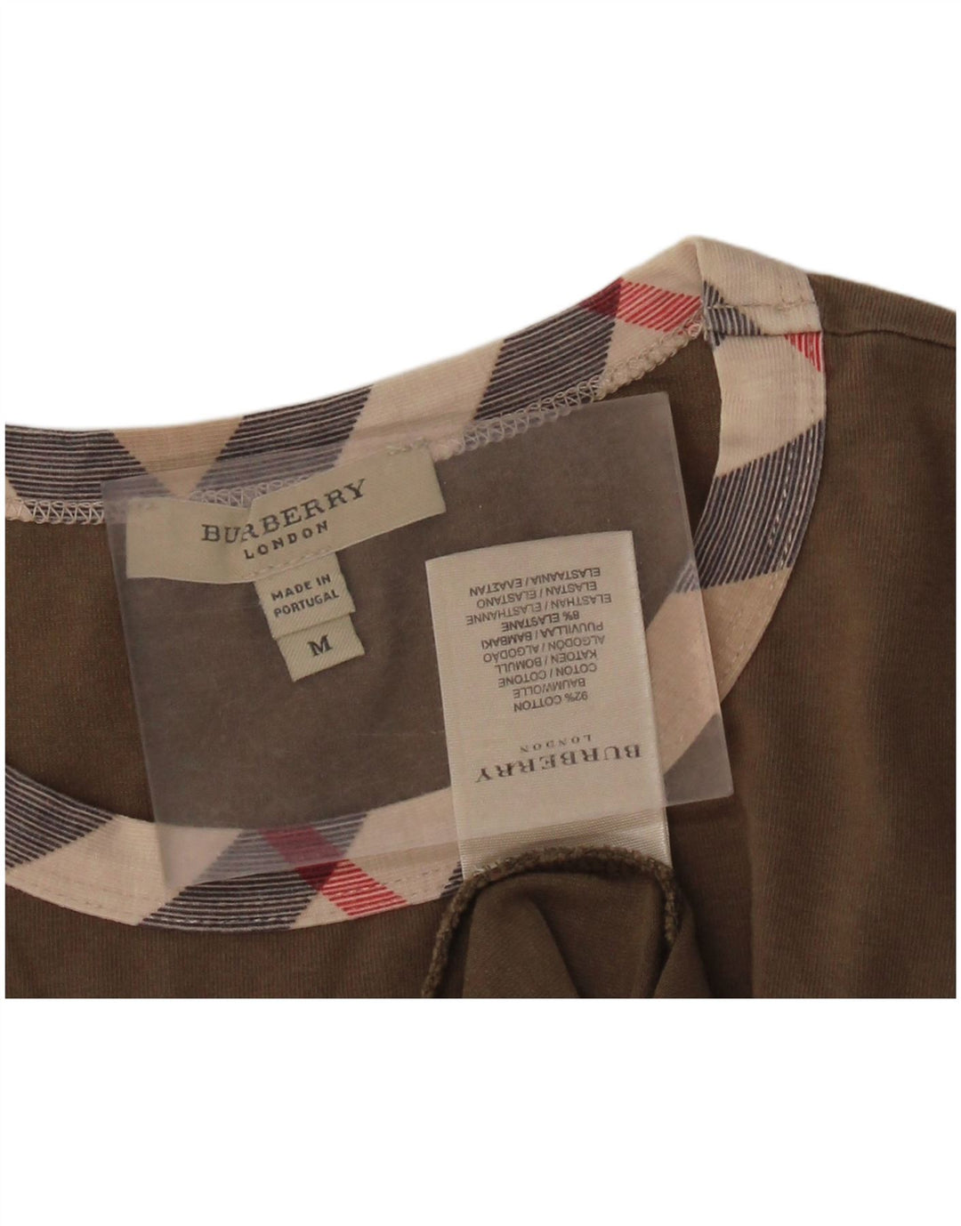 BURBERRY Damen T-Shirt Top UK 12 Medium Khaki Baumwolle