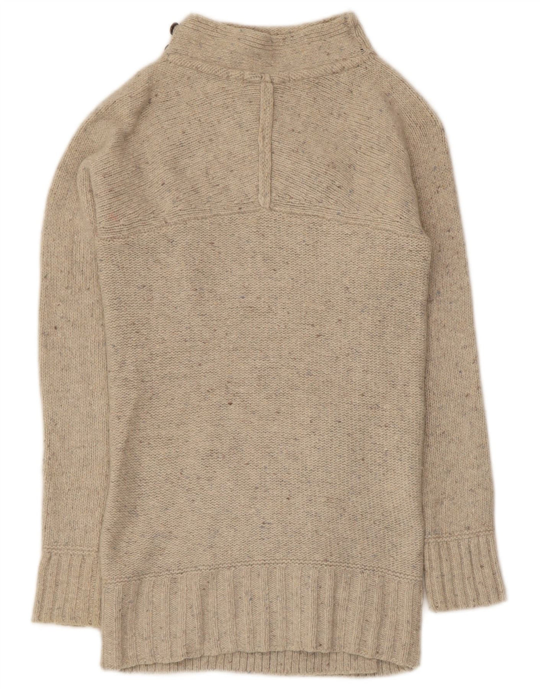 White Stuff Langer Damen-Strickjackenpullover, Gr. 8, Größe S, Beige meliert